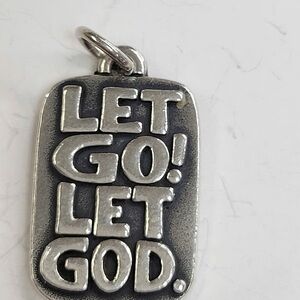RETIRED James Avery “Let Go! Let God.” charm, sterling silver